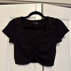 Aerie ruched cropped t shirt